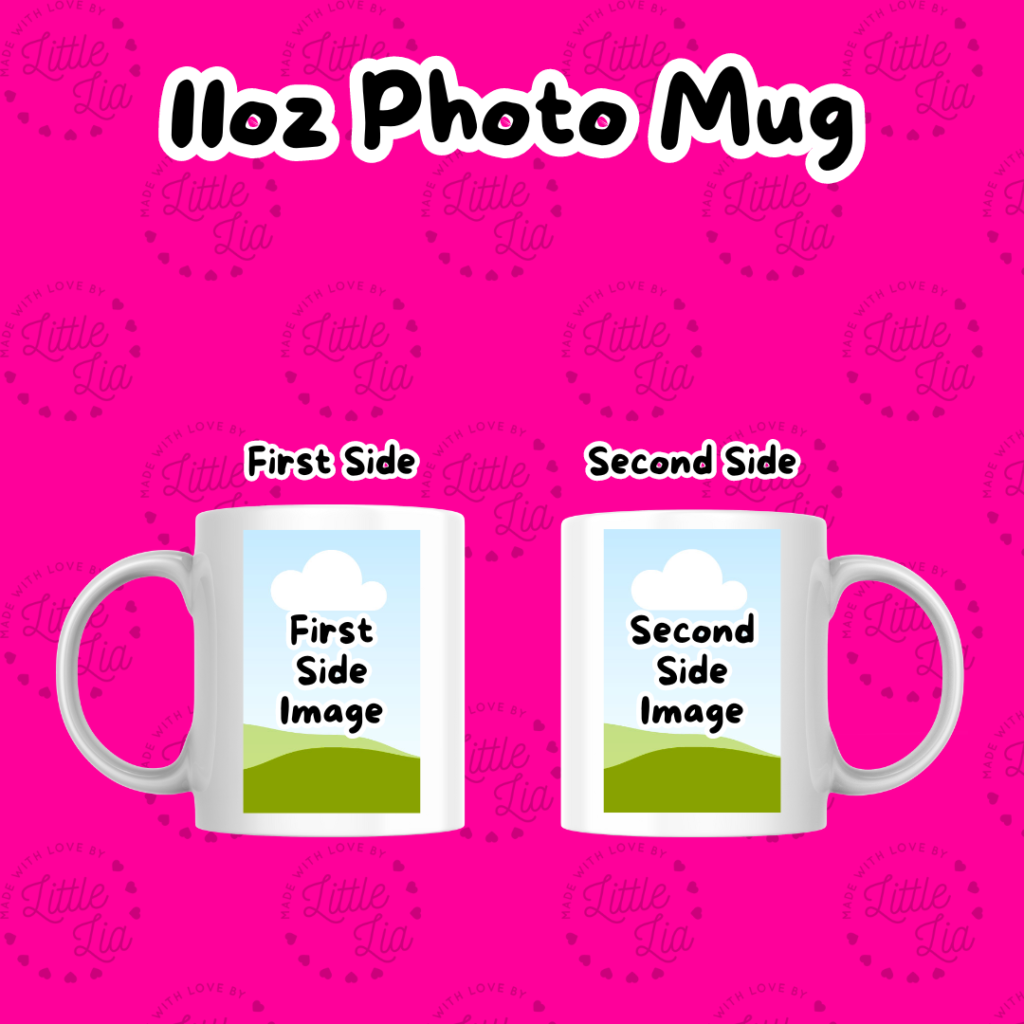 11oz Ceramic Mug Personalised with Two Photos