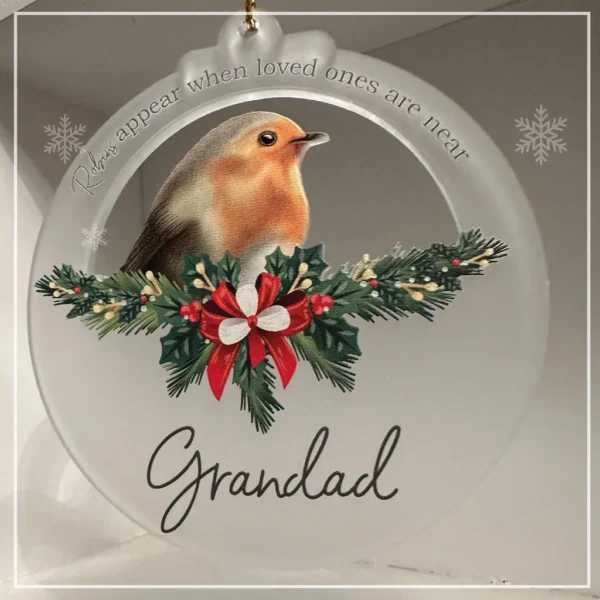 Robins Appear Memorial Bauble - Add Name - Image 2