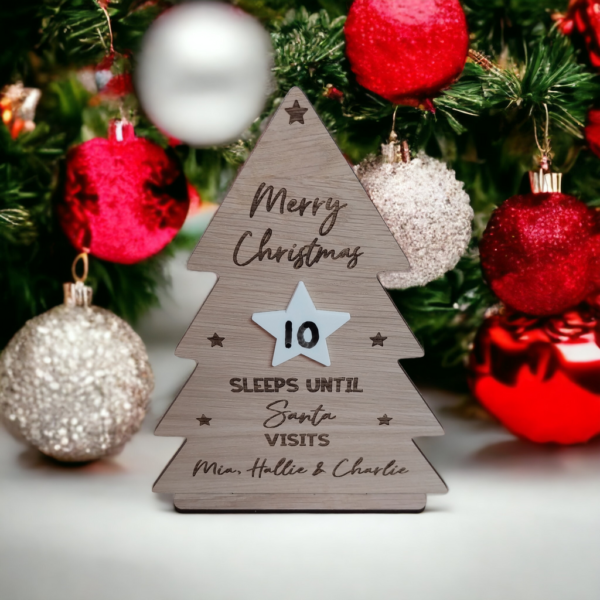 Sleeps Till Santa Visits Christmas Tree- Personalised