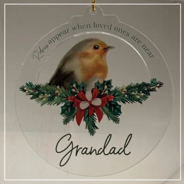 Robins Appear Memorial Bauble - Add Name - Image 3