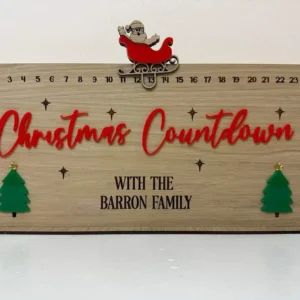 Christmas Countdown Santa Sleigh - Personalised