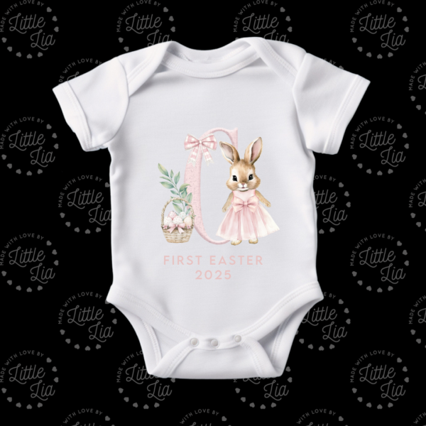 Personalised First Easter Pink Dress Bunny Letters - Image 5
