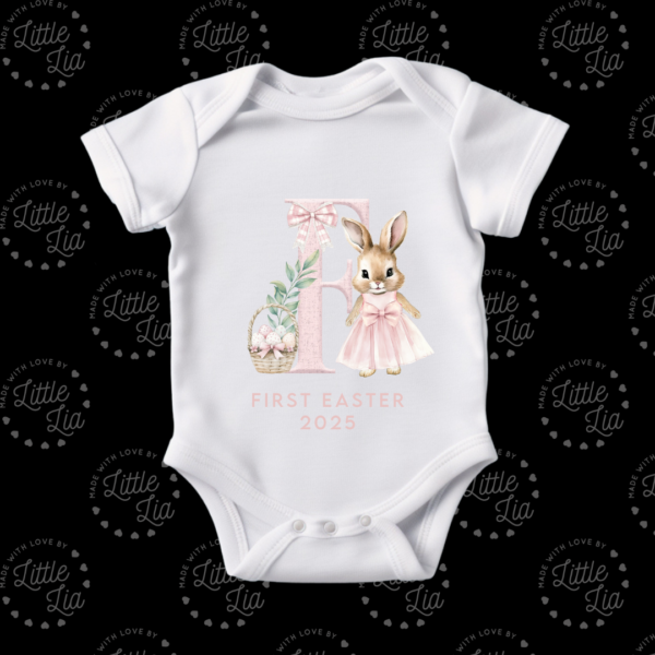 Personalised First Easter Pink Dress Bunny Letters - Image 8